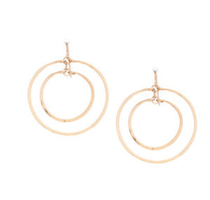 Golden Age - Hammered double hoop earring with gold plate finish